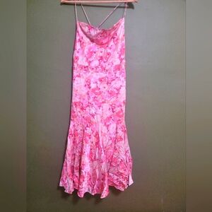 Banana Republic Pink Floral Slip Midi Dress – Size 10